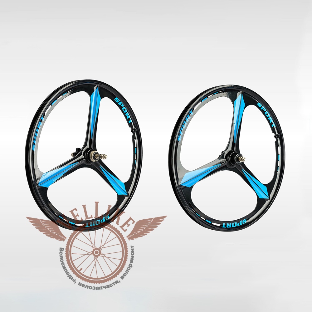 Комплект 24" алюминиевых дисков для велосипеда (передний+задний), втулки и оси в комплекте