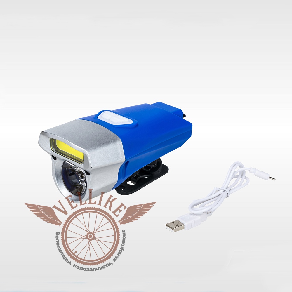 Фара велосипедная передняя, встроенный аккумулятор, USB зарядка.